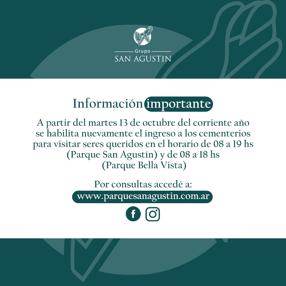 Información importante: reabren los parques para visitar a seres queridos.